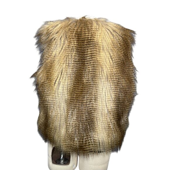 Moda International Womens Faux Fur Sleeveless Open Front Vest Jacket XL - Picture 2 of 4